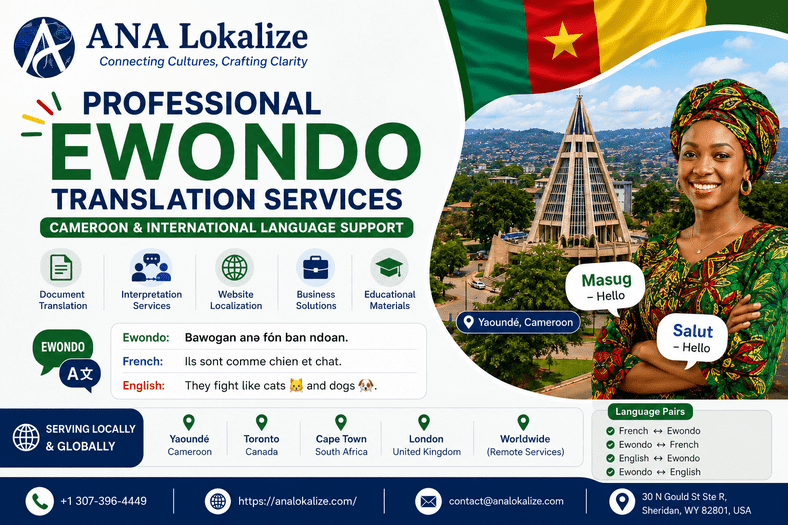 Professional Ewondo Translation Services Cameroon and International Language Support