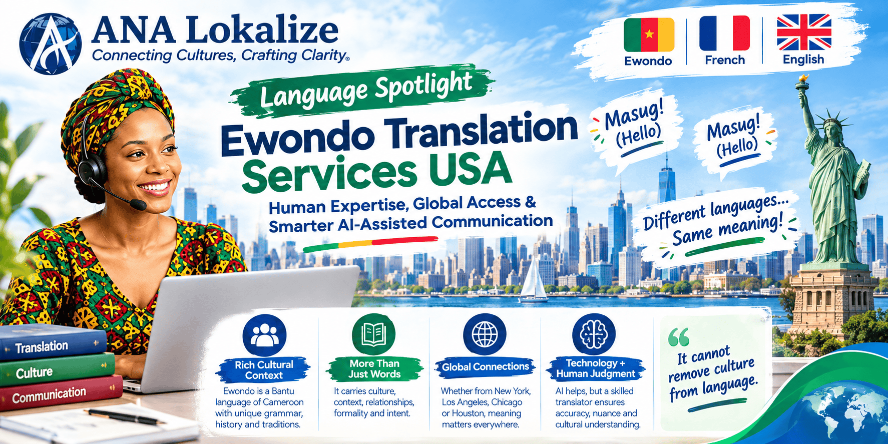 Ewondo Translation Services USA: Human Expertise, Global Access & Smarter AI-Assisted Communication