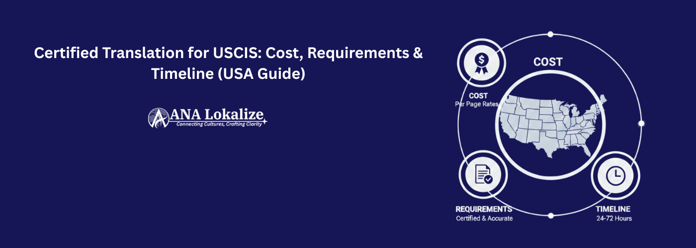 Certified Translation for USCIS: Cost, Requirements & Timeline (USA Guide)